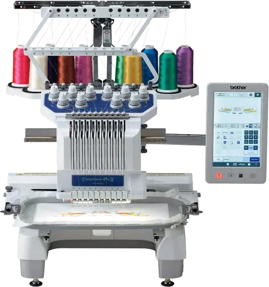 Brother PR1055X 10-Needle Embroidery Machine | 360 × 200 mm Area | Camera Positioning & 10.1-Inch Touchscreen