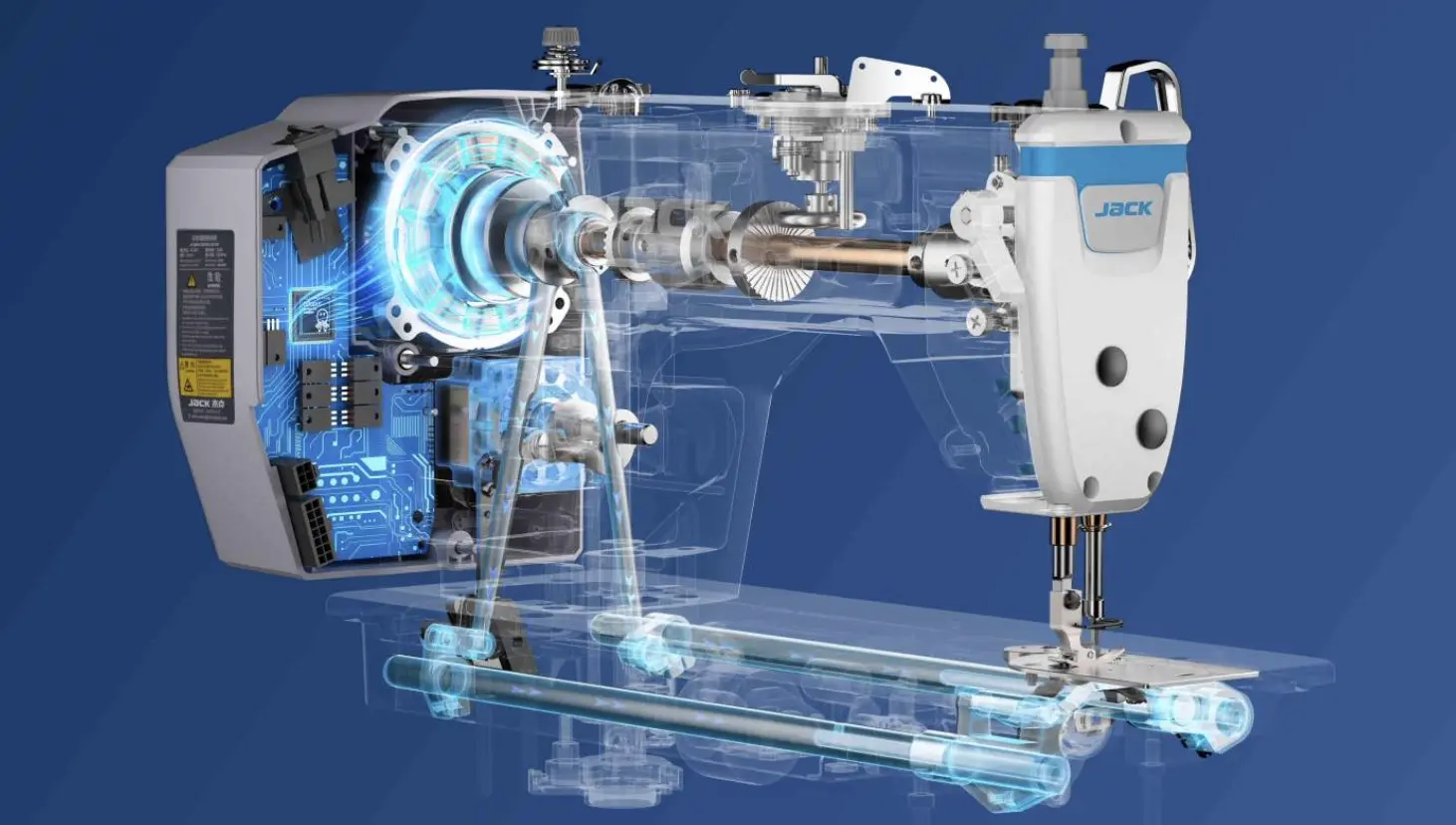 Jack A4C Computerised Industrial Lockstitch Machine | Auto Trimmer, Digital Bartack & Foot Lift | Stand & Table, view 3