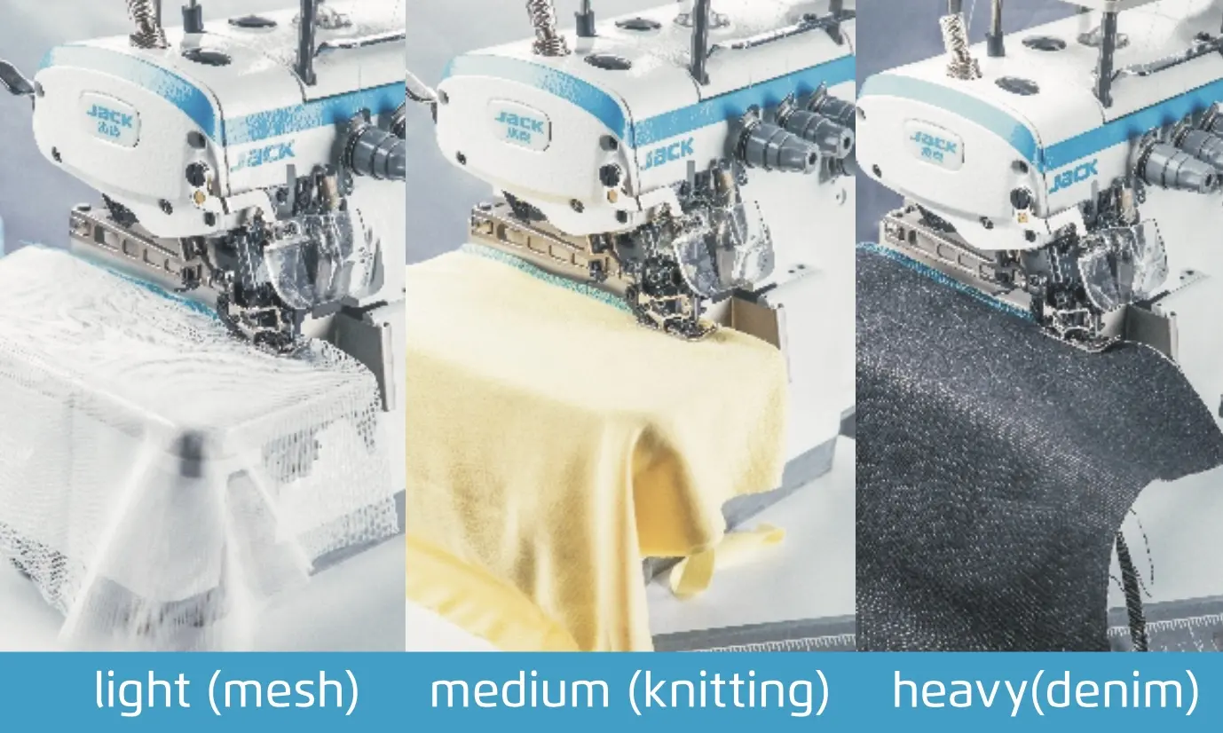 Jack E4S-4 Four-Thread Industrial Overlock Machine | Direct Drive | L/M/H Feed Selector | Stand & Table, view 2