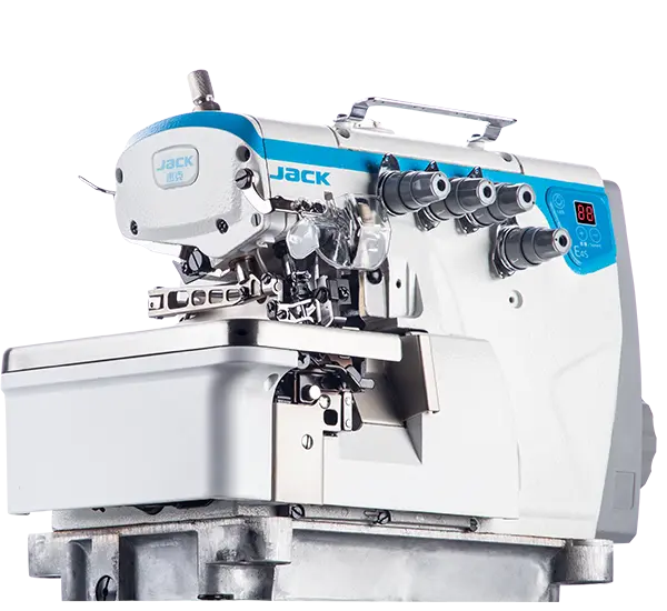 Jack E4S-5 Five-Thread Safety-Stitch Overlock Machine | Direct Drive | L/M/H Feed Selector | Stand & Table