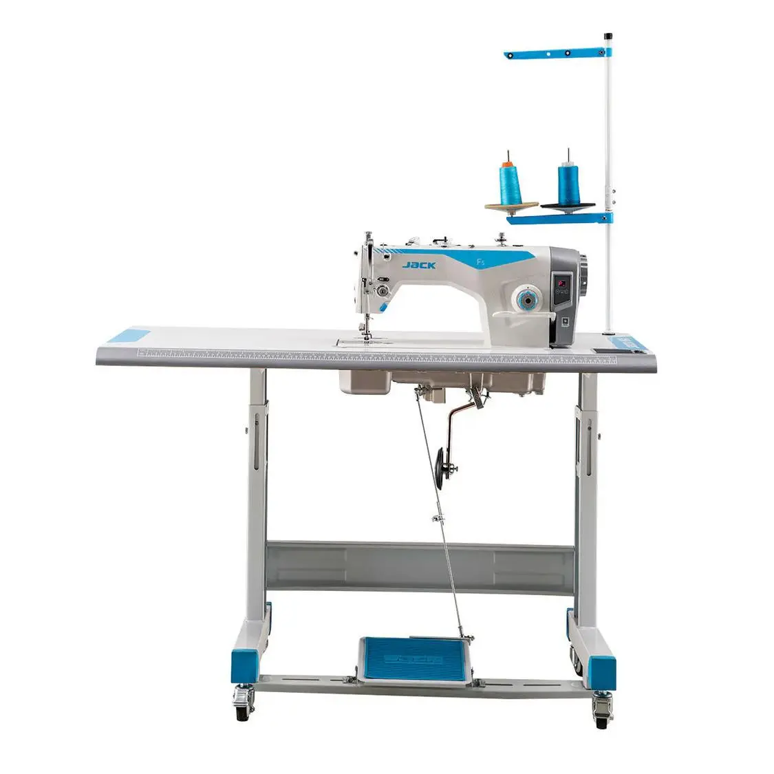 Jack F5-HL-7 Heavy-Duty Lockstitch Sewing Machine | Double-Capacity Large Hook | Direct Drive | Stand & Table