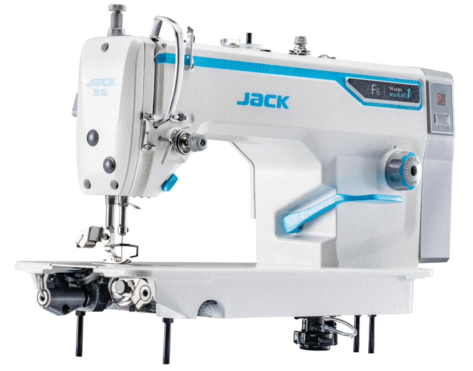 Jack F6 Industrial Lockstitch Sewing Machine | Single Needle, Small Hook | Direct Drive | With Stand & Table