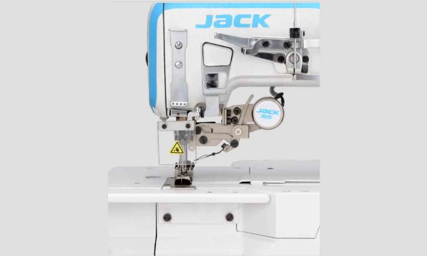 Jack W4-D 3-Needle, 5-Thread Flatbed Interlock / Coverstitch Machine | Direct Drive | Stand & Table, view 2