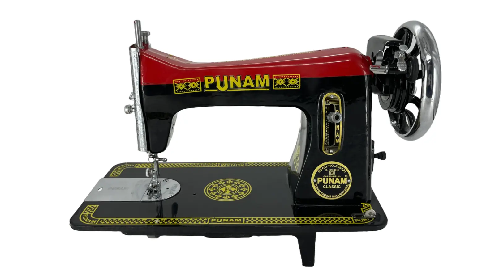 Punam Classic Delux SV | Red Black | Traditional Straight-Stitch Sewing Machine, view 1