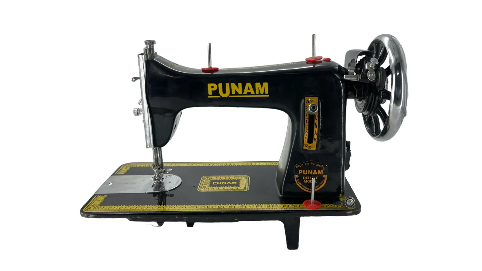 Punam Delux Model SV | Black | Traditional Straight-Stitch Sewing Machine