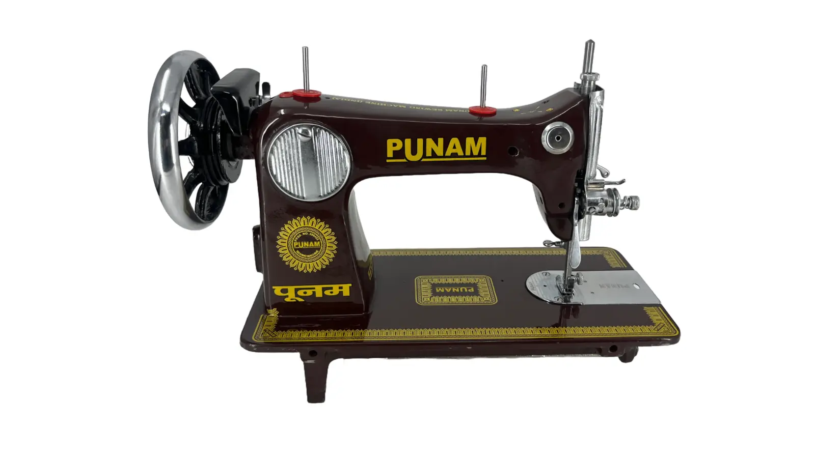 Punam Delux Model SV | Brown | Traditional Straight-Stitch Sewing Machine, view 2