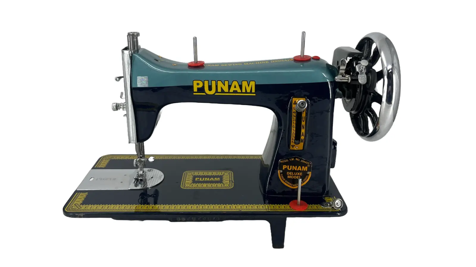 Punam Delux Model SV | Double Blue | Traditional Straight-Stitch Sewing Machine, view 2
