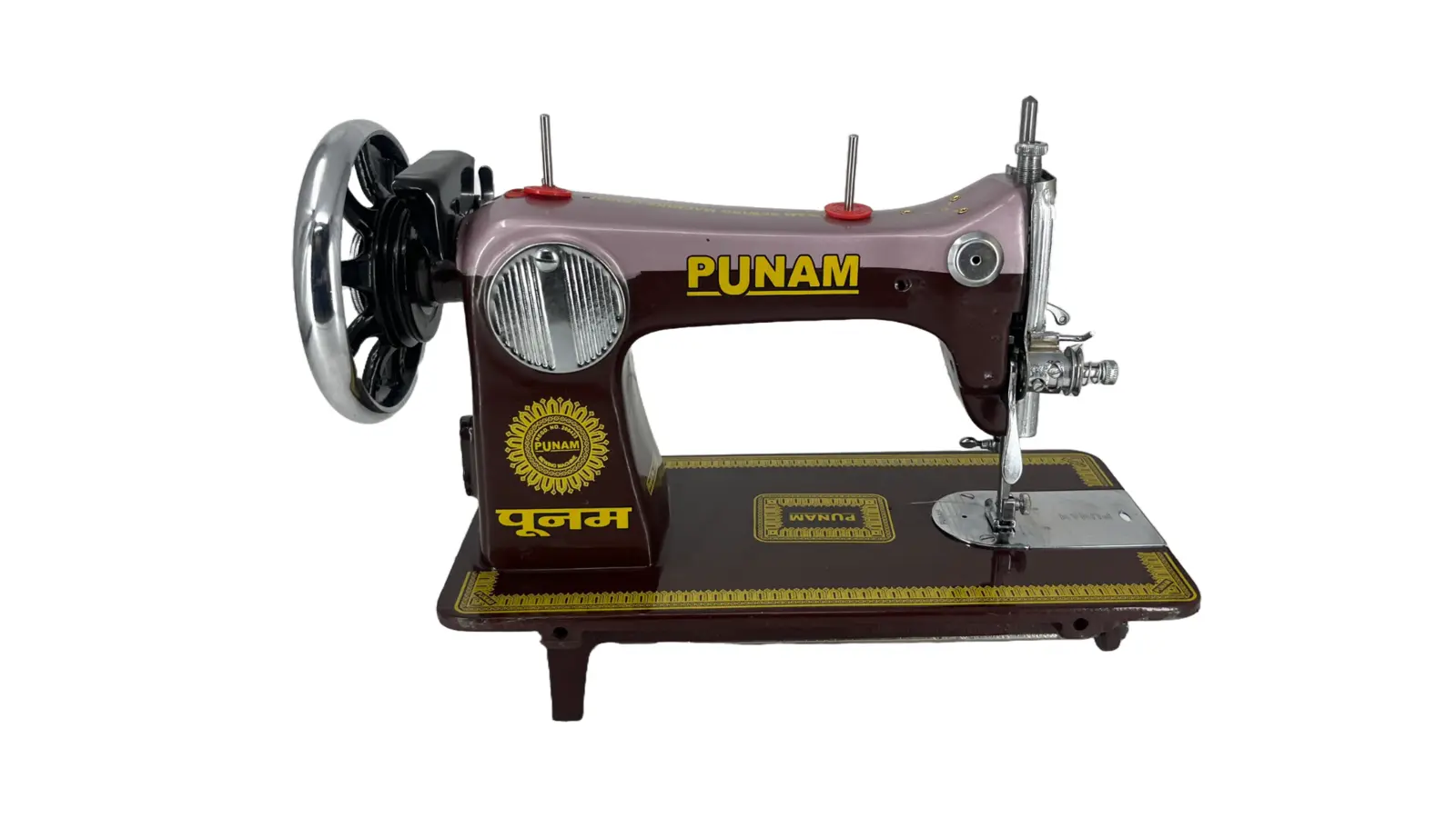 Punam Delux Model SV | Double Brown | Traditional Straight-Stitch Sewing Machine, view 1