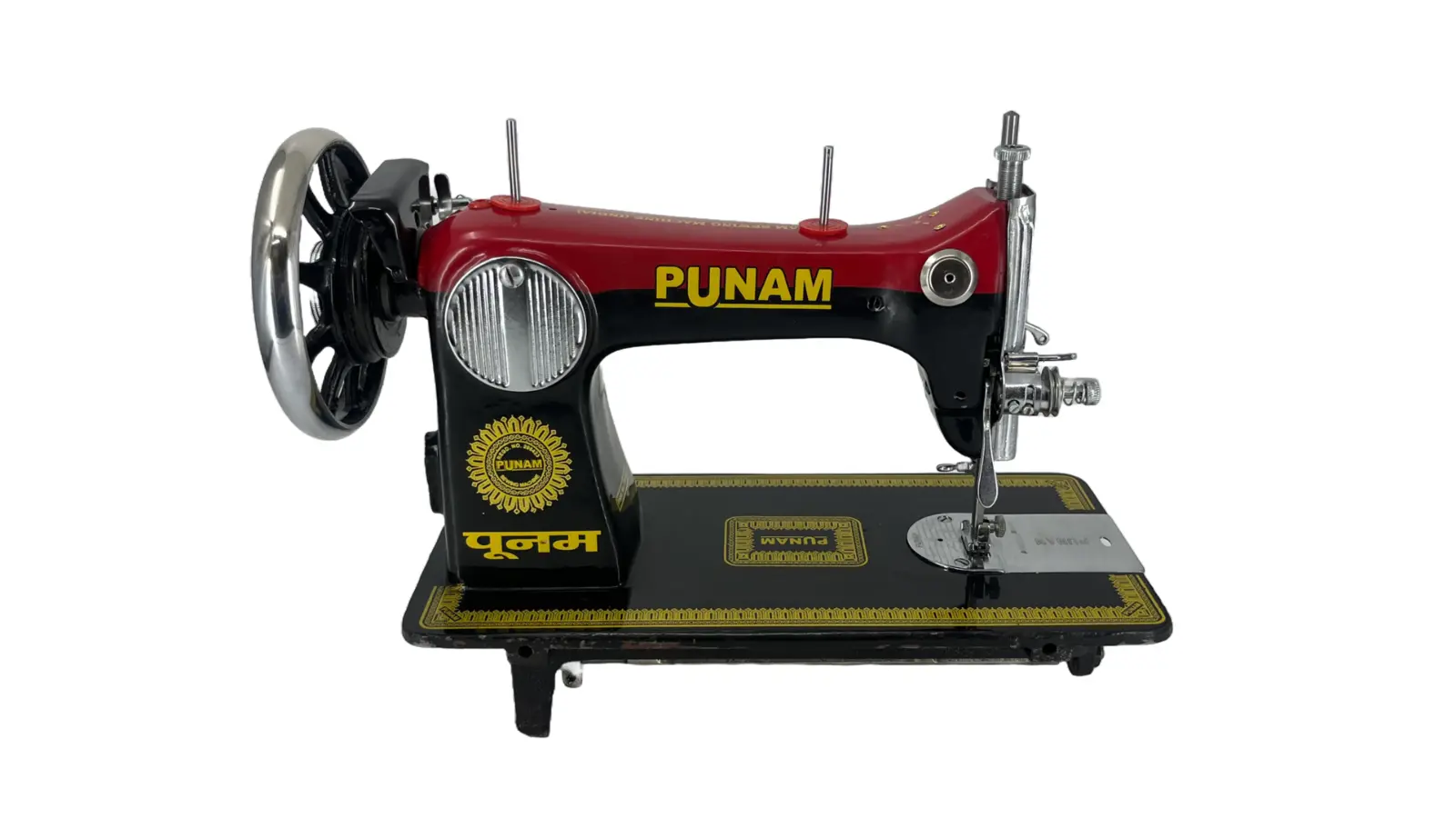 Punam Delux Model SV | Red Black | Traditional Straight-Stitch Sewing Machine, view 3