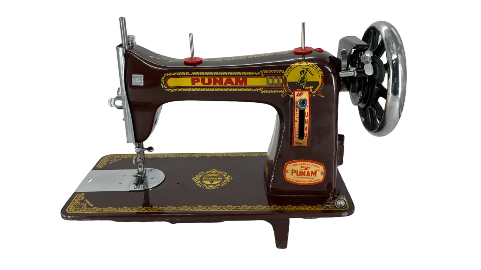 Punam Kissan Popular SV | Brown | Traditional Straight-Stitch Sewing Machine, view 1