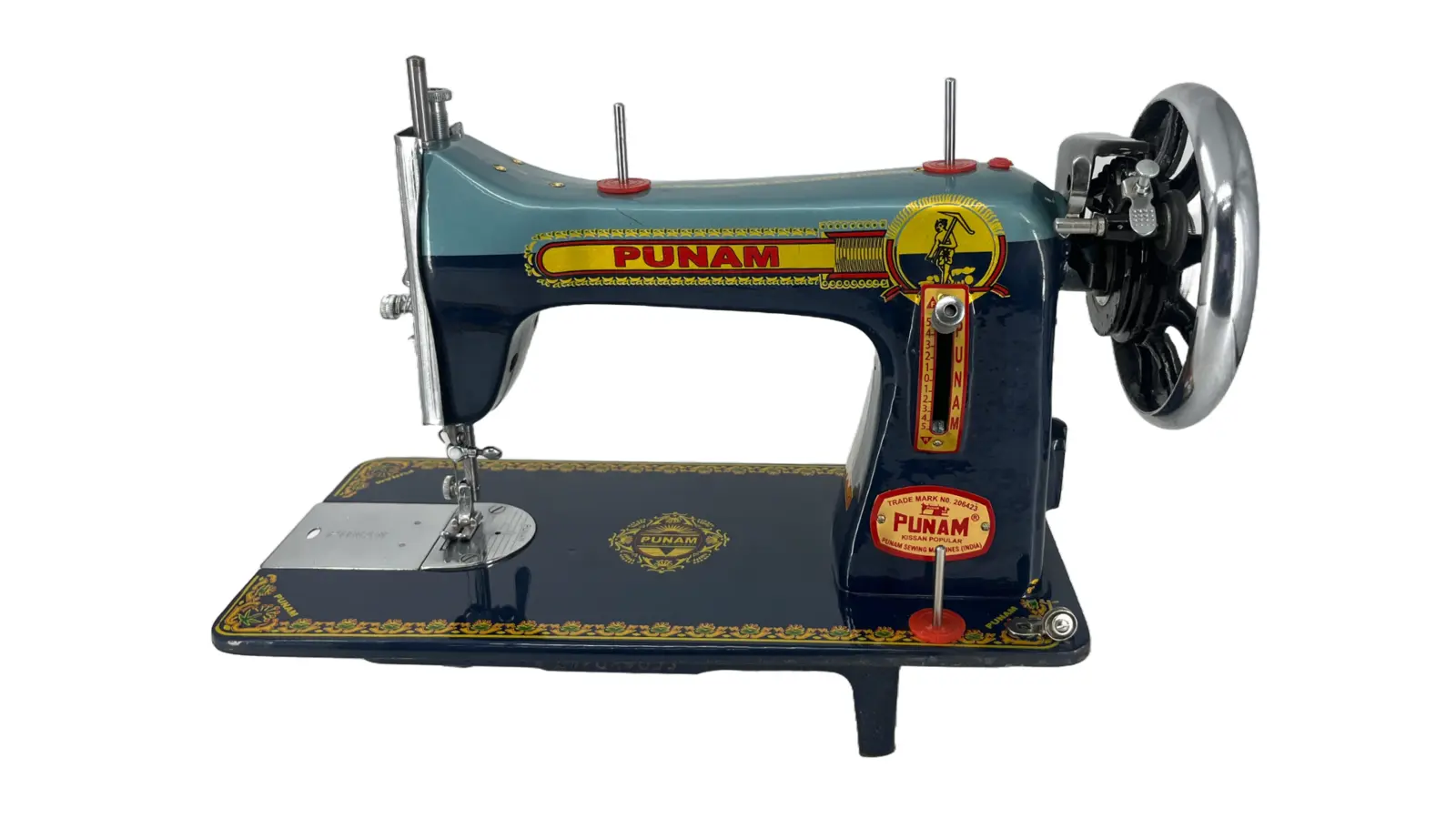 Punam Kissan Popular SV | Double Blue | Traditional Straight-Stitch Sewing Machine, view 2