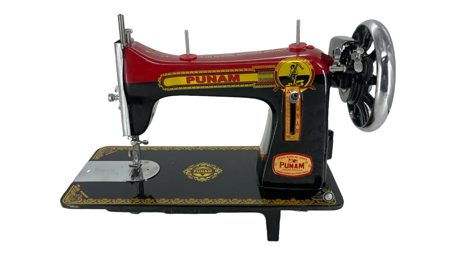 Punam Kissan Popular SV | Red Black | Traditional Straight-Stitch Sewing Machine, view 1