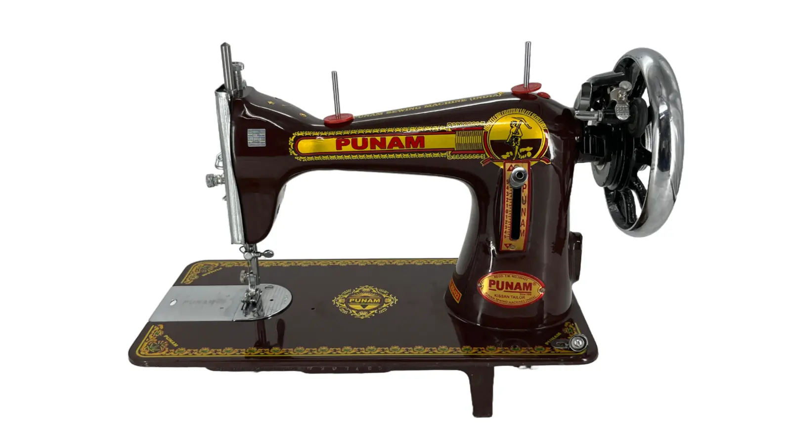 Punam Kissan Tailor SV | Brown | Traditional Straight-Stitch Sewing Machine, view 1