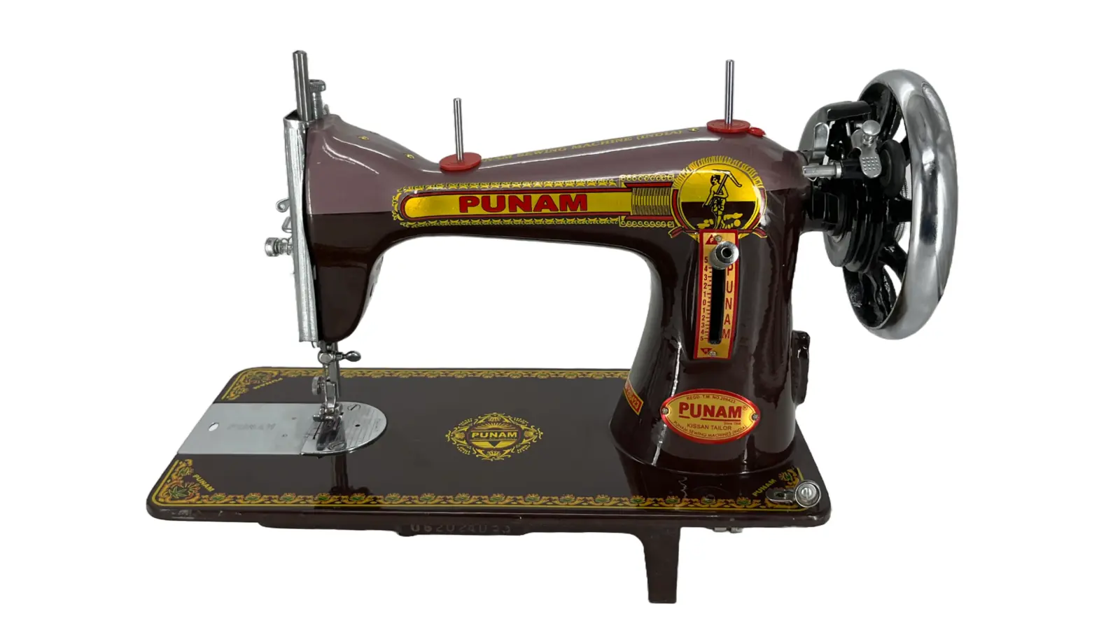 Punam Kissan Tailor SV | Double Brown | Traditional Straight-Stitch Sewing Machine, view 1