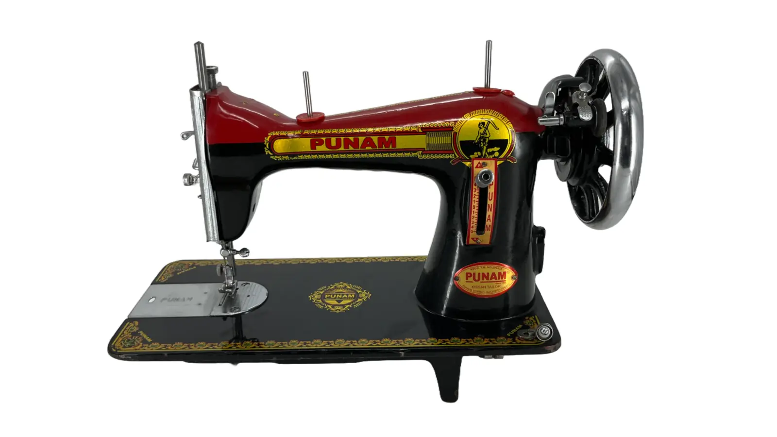 Punam Kissan Tailor SV | Red Black | Traditional Straight-Stitch Sewing Machine, view 1