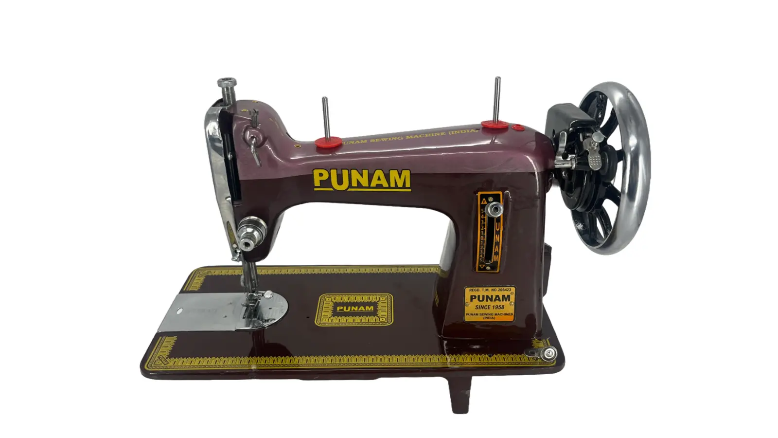 Punam Link SV | Double Brown | Traditional Straight-Stitch Sewing Machine, view 1