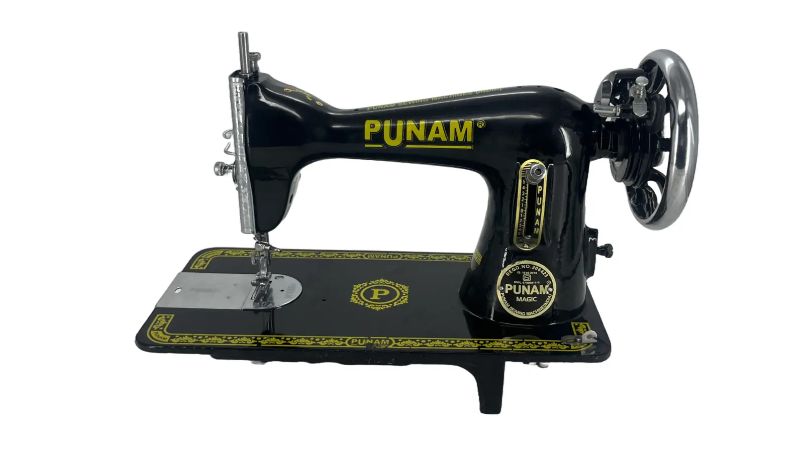 Punam Magic Round SV | Black | Traditional Straight-Stitch Sewing Machine