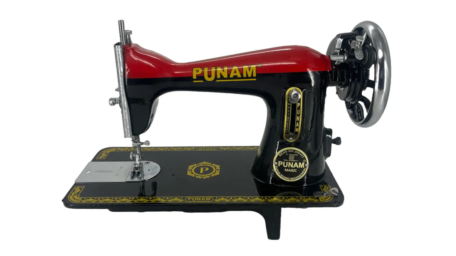 Punam Magic Round SV | Red Black | Traditional Straight-Stitch Sewing Machine, view 1
