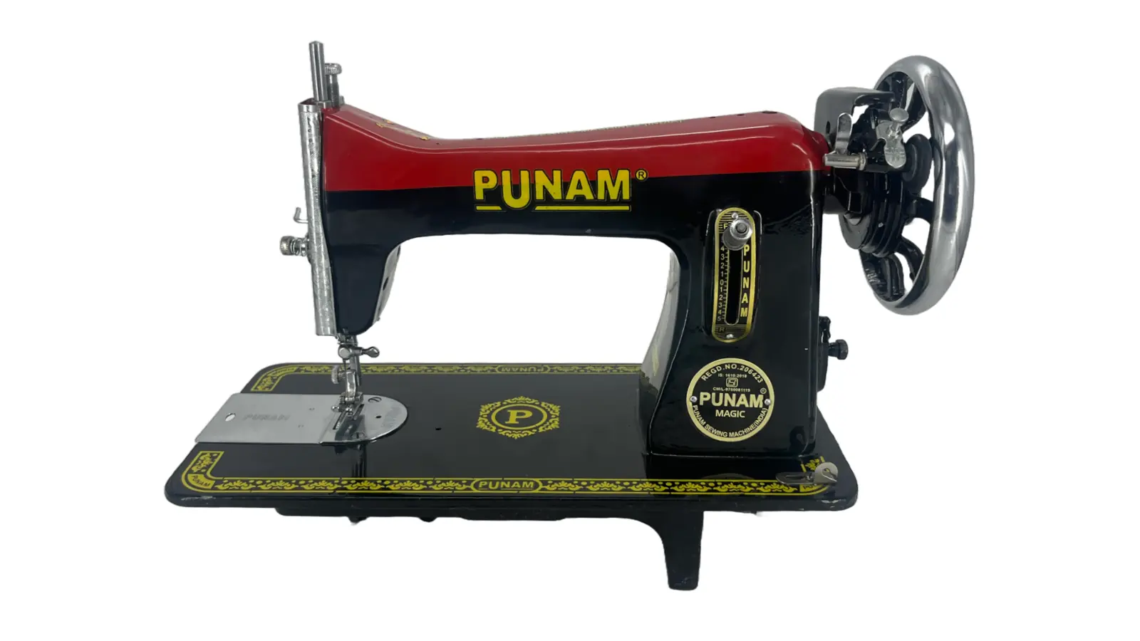 Punam Magic Square SV | Red Black | Traditional Straight-Stitch Sewing Machine, view 1