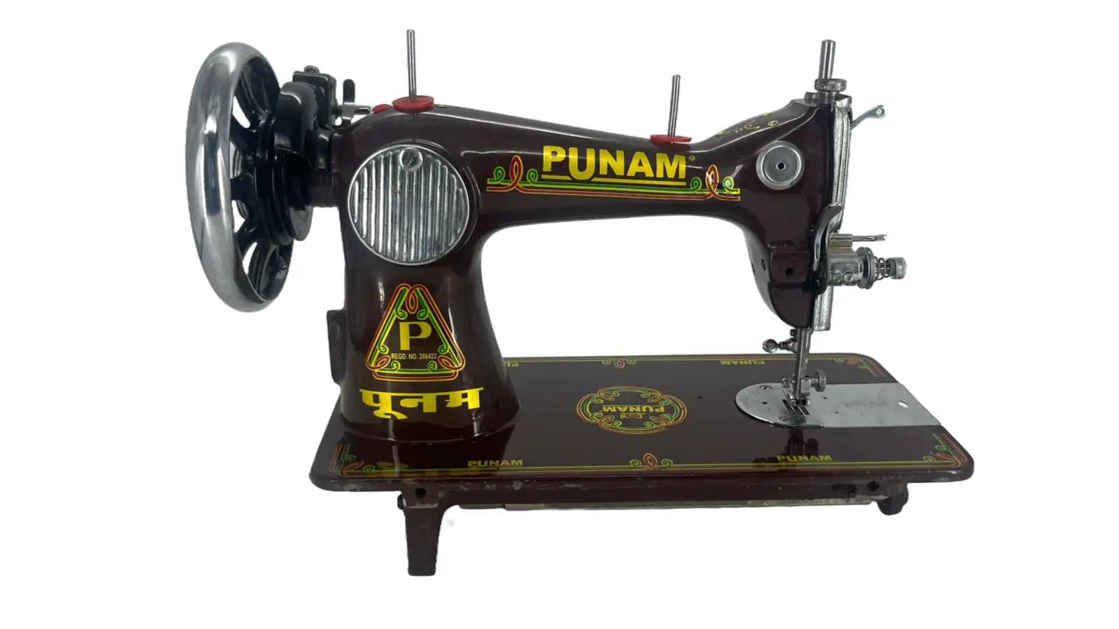 Punam Nutan SV | Brown | Traditional Straight-Stitch Sewing Machine, view 2