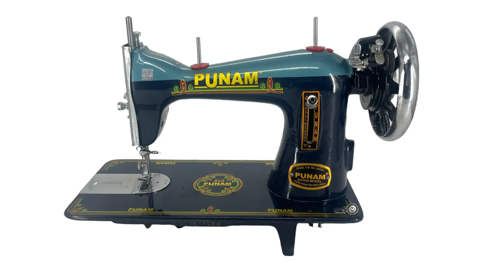 Punam Nutan SV | Double Blue | Traditional Straight-Stitch Sewing Machine, view 1