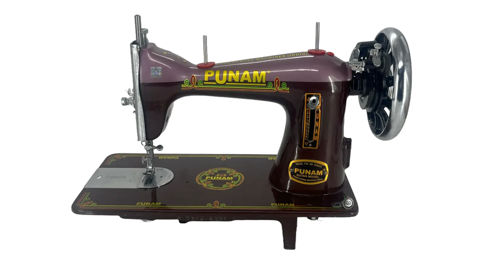Punam Nutan SV | Double Brown | Traditional Straight-Stitch Sewing Machine, view 1