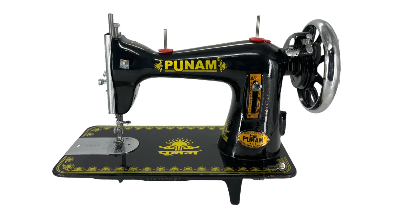 Punam Star Round SV | Black | Traditional Straight-Stitch Sewing Machine