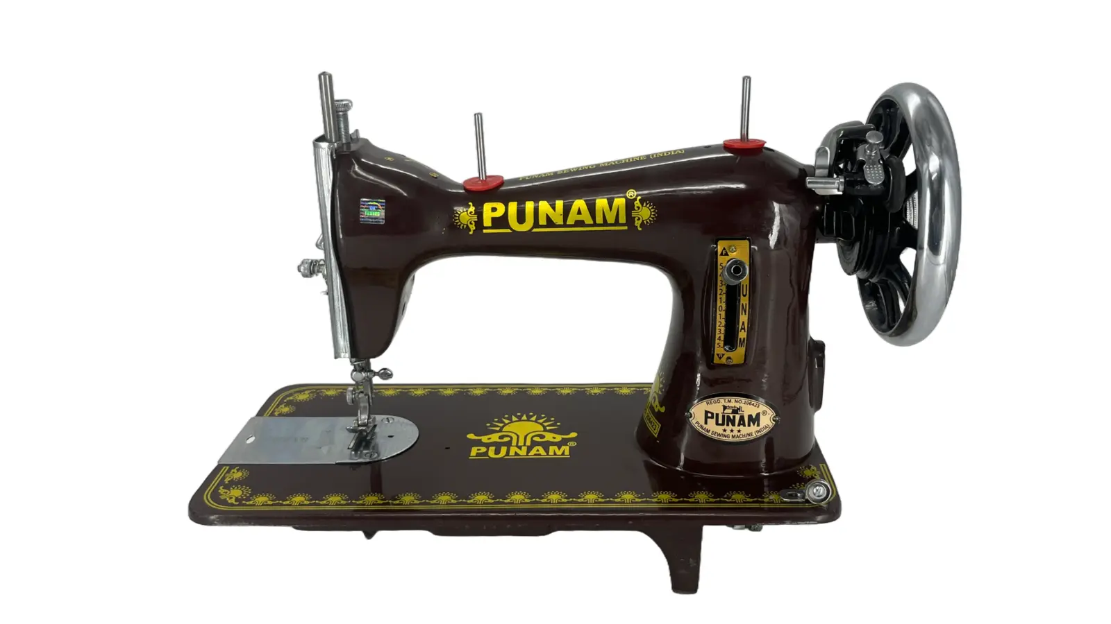 Punam Star Round SV | Brown | Traditional Straight-Stitch Sewing Machine, view 1