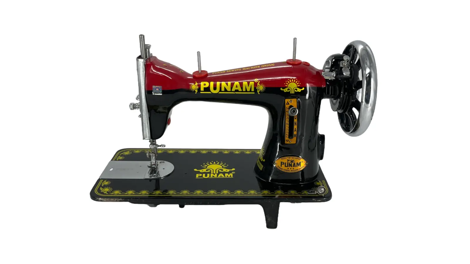 Punam Star Round SV | Red Black | Traditional Straight-Stitch Sewing Machine, view 4