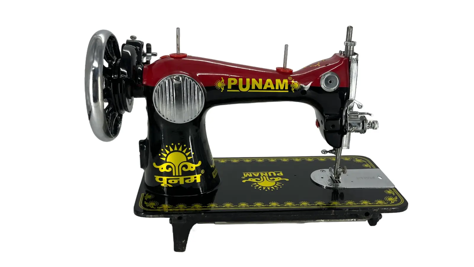 Punam Star Round SV | Red Black | Traditional Straight-Stitch Sewing Machine, view 1