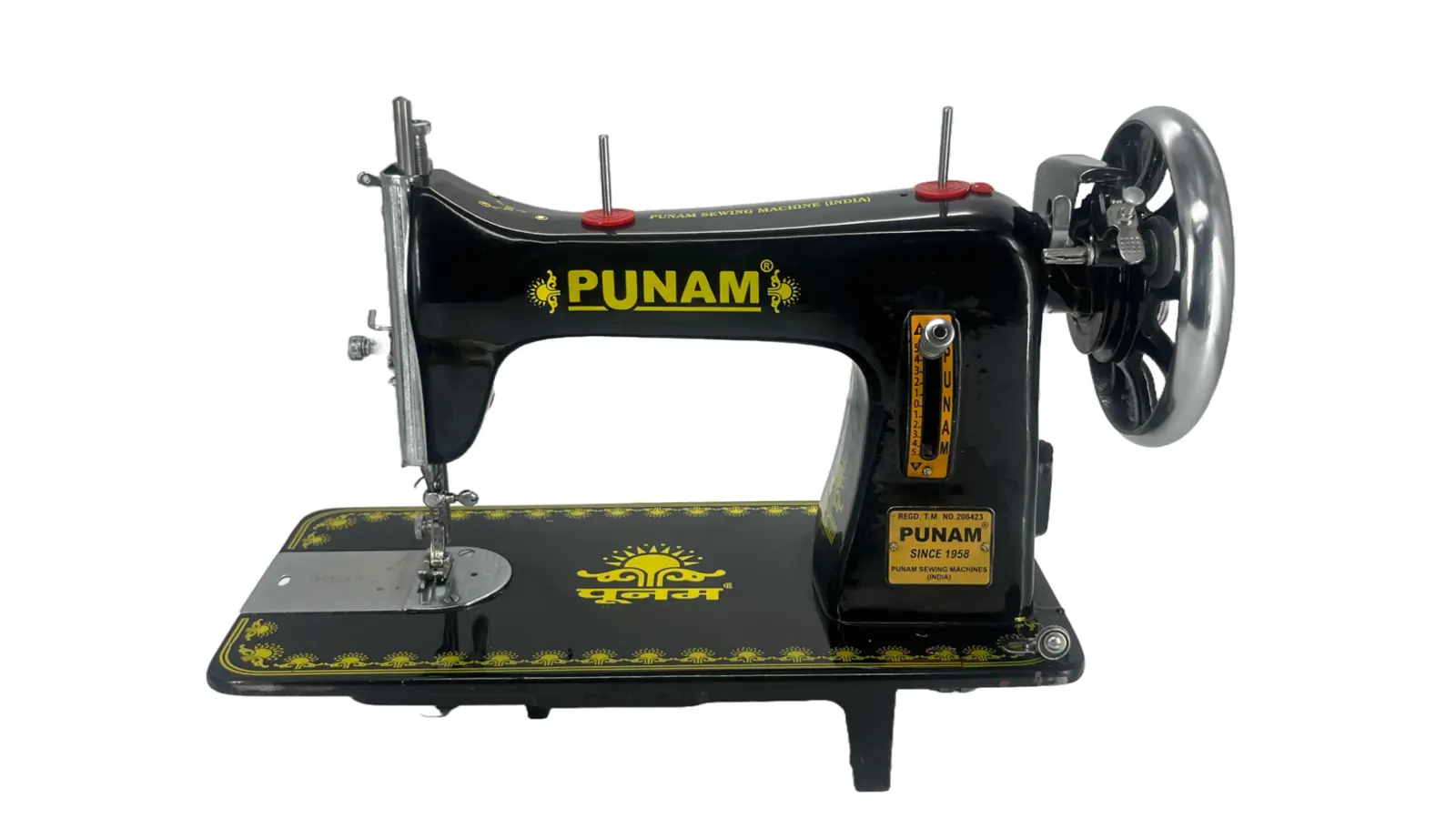 Punam Star Square SV | Black | Traditional Straight-Stitch Sewing Machine