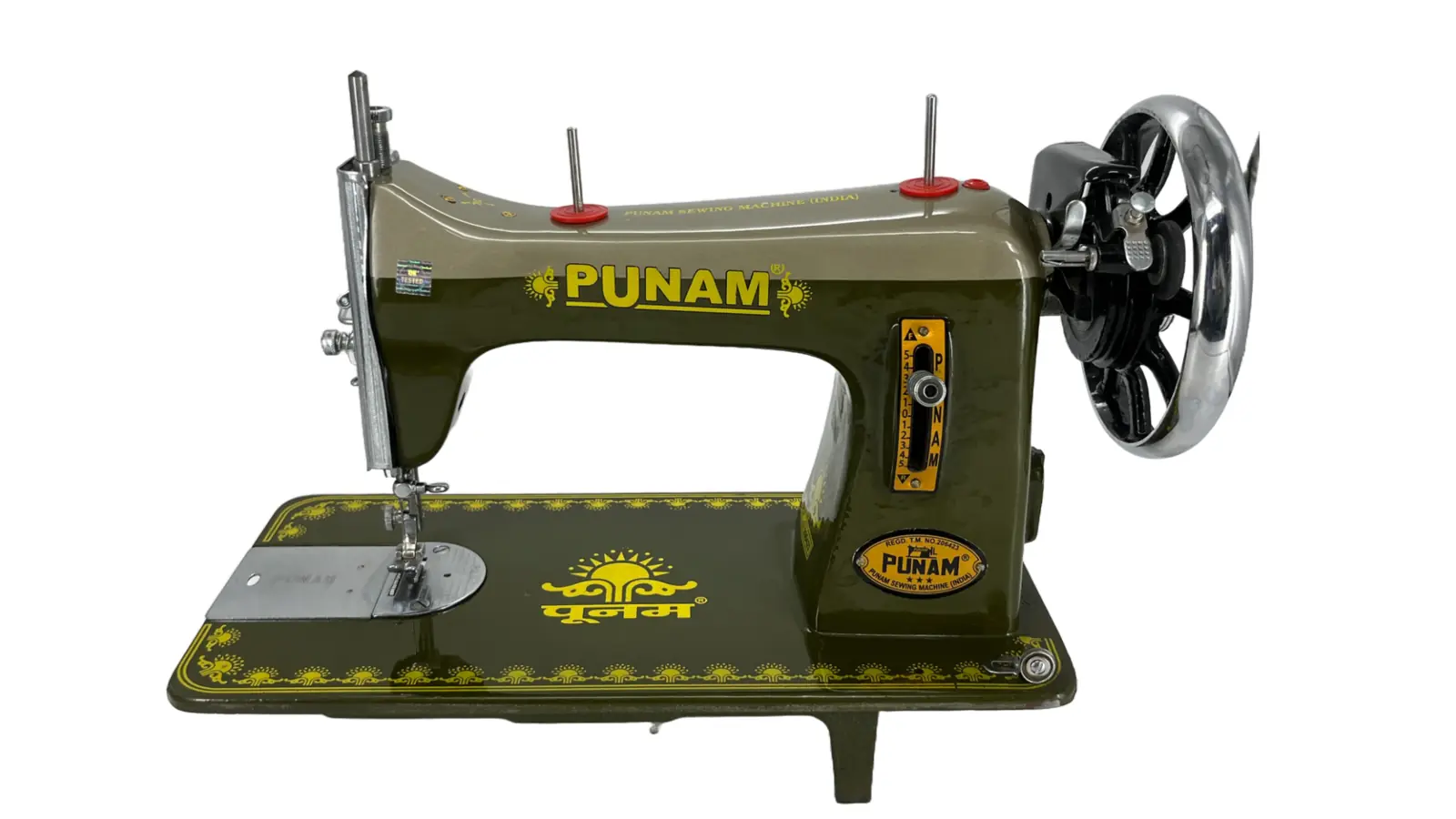 Punam Star Square SV | Double Mehndi | Traditional Straight-Stitch Sewing Machine, view 1