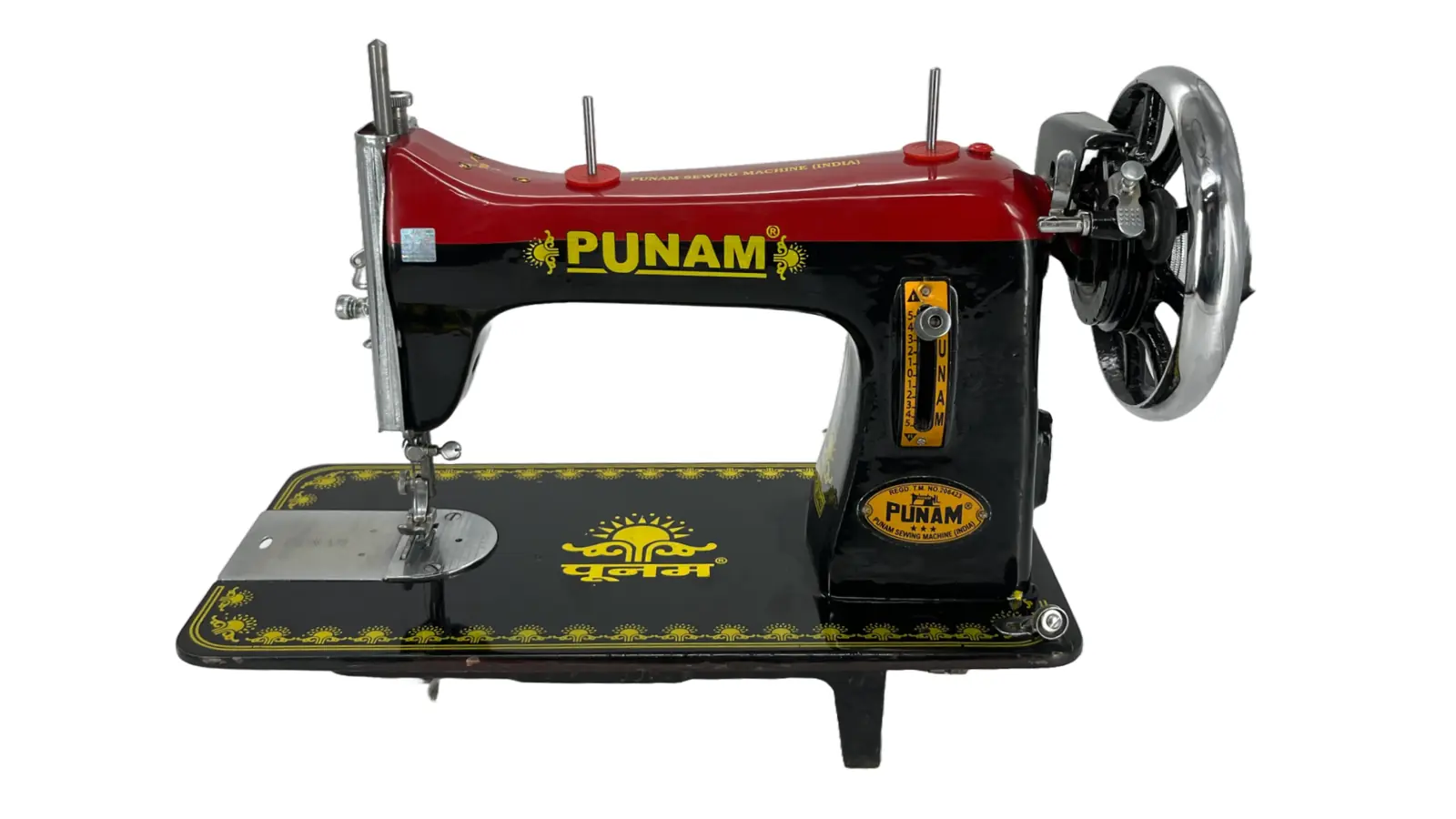 Punam Star Square SV | Red Black | Traditional Straight-Stitch Sewing Machine, view 1