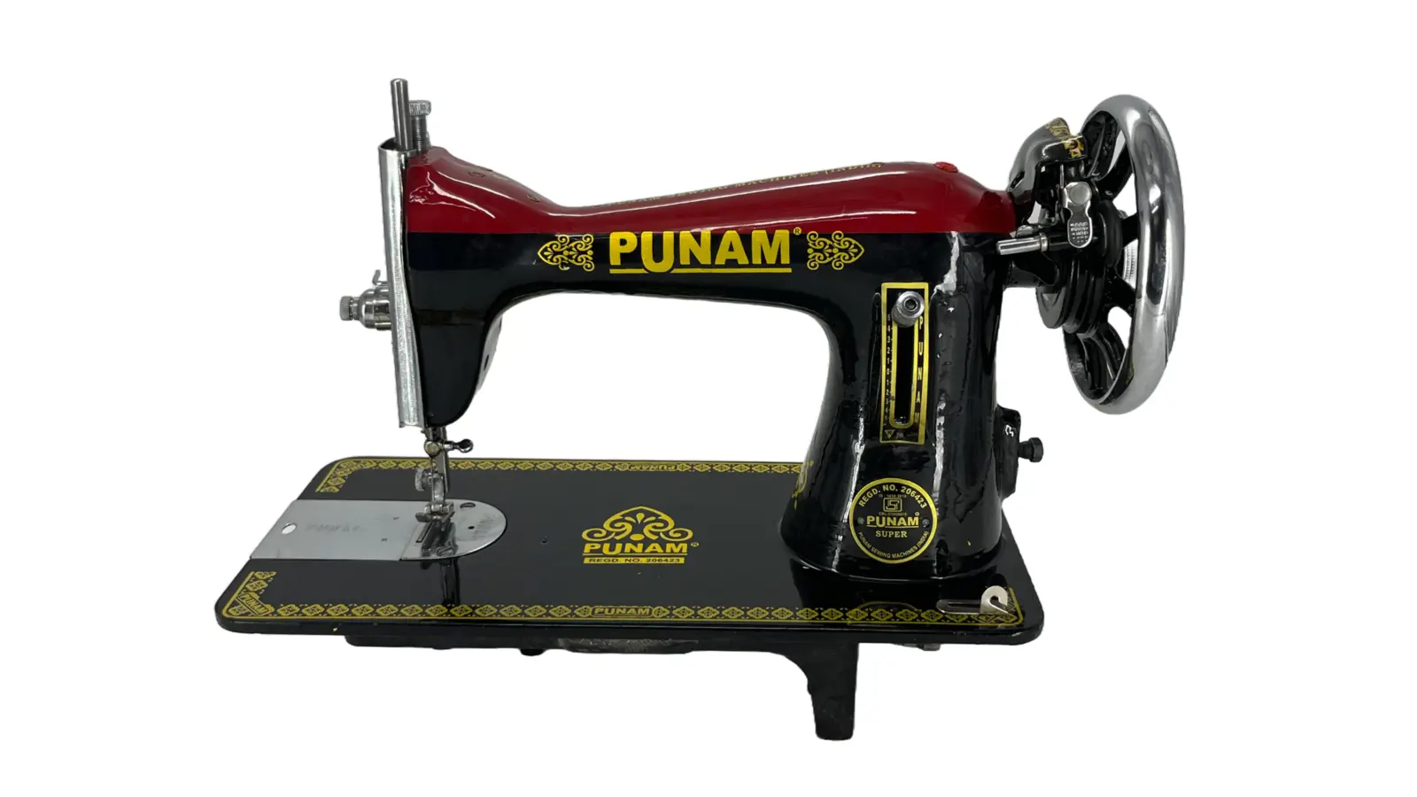 Punam Super Round SV | Red Black | Traditional Straight-Stitch Sewing Machine, view 1