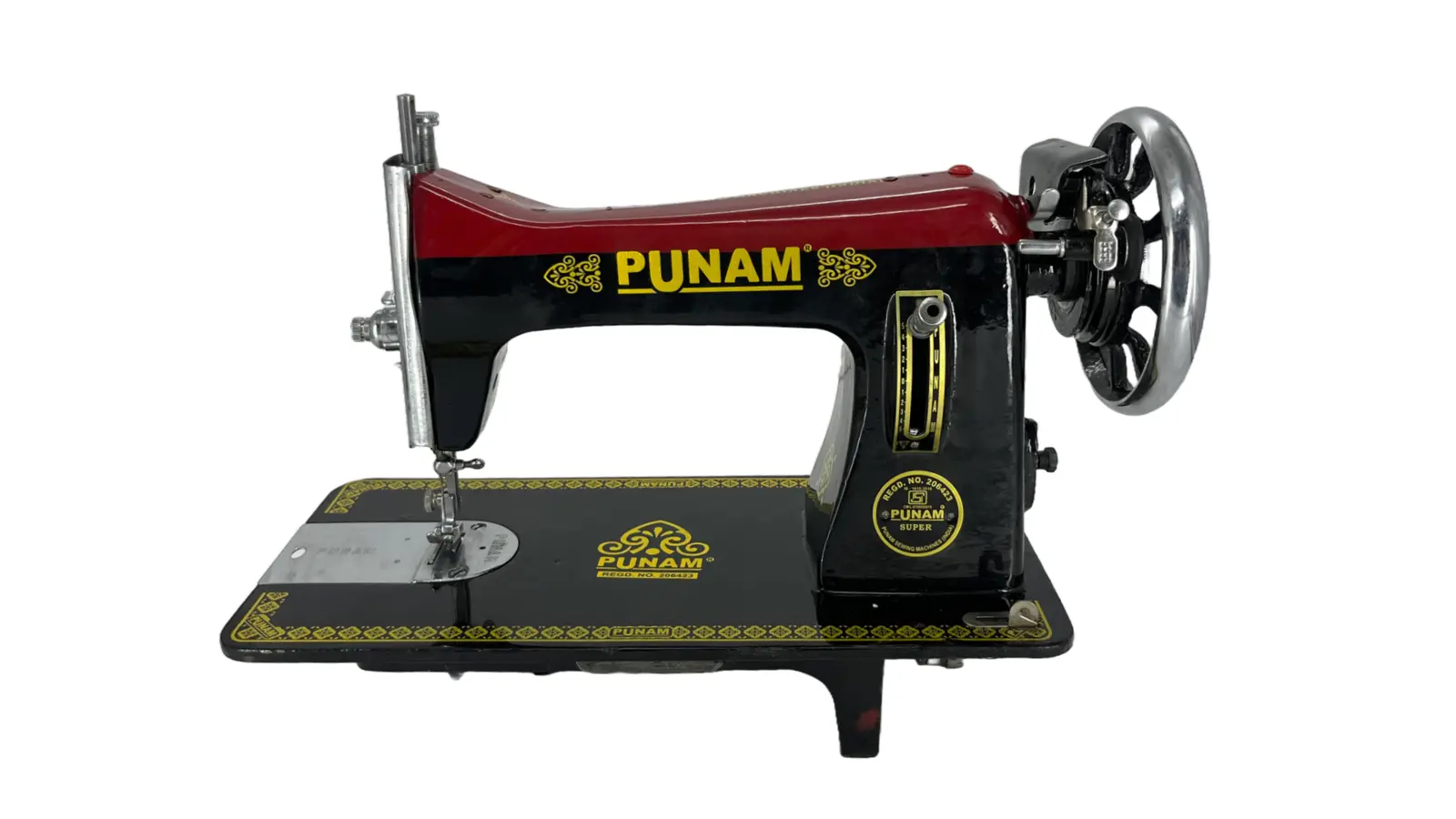 Punam Super Square SV | Red Black | Traditional Straight-Stitch Sewing Machine, view 1