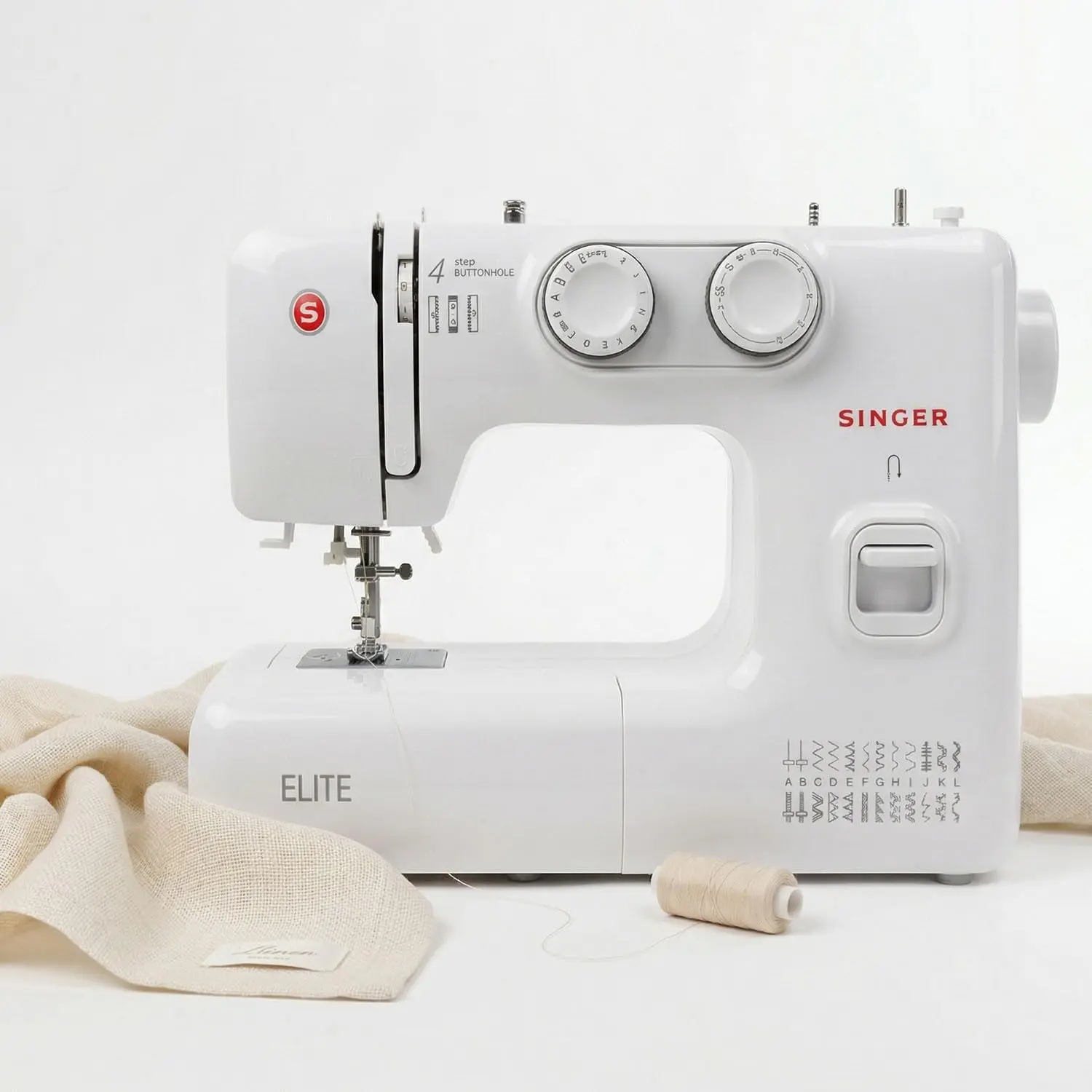 Singer Elite Zig-Zag Sewing Machine | Automatic Needle Threader | 4-Step Buttonhole | Dual LED Lighting, view 4