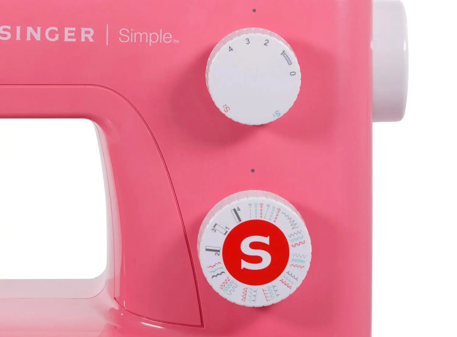 Singer Simple 3223 Sewing Machine - Red | 23 Built-In Stitches | 4-Step Buttonhole | Free-Arm Design, view 3