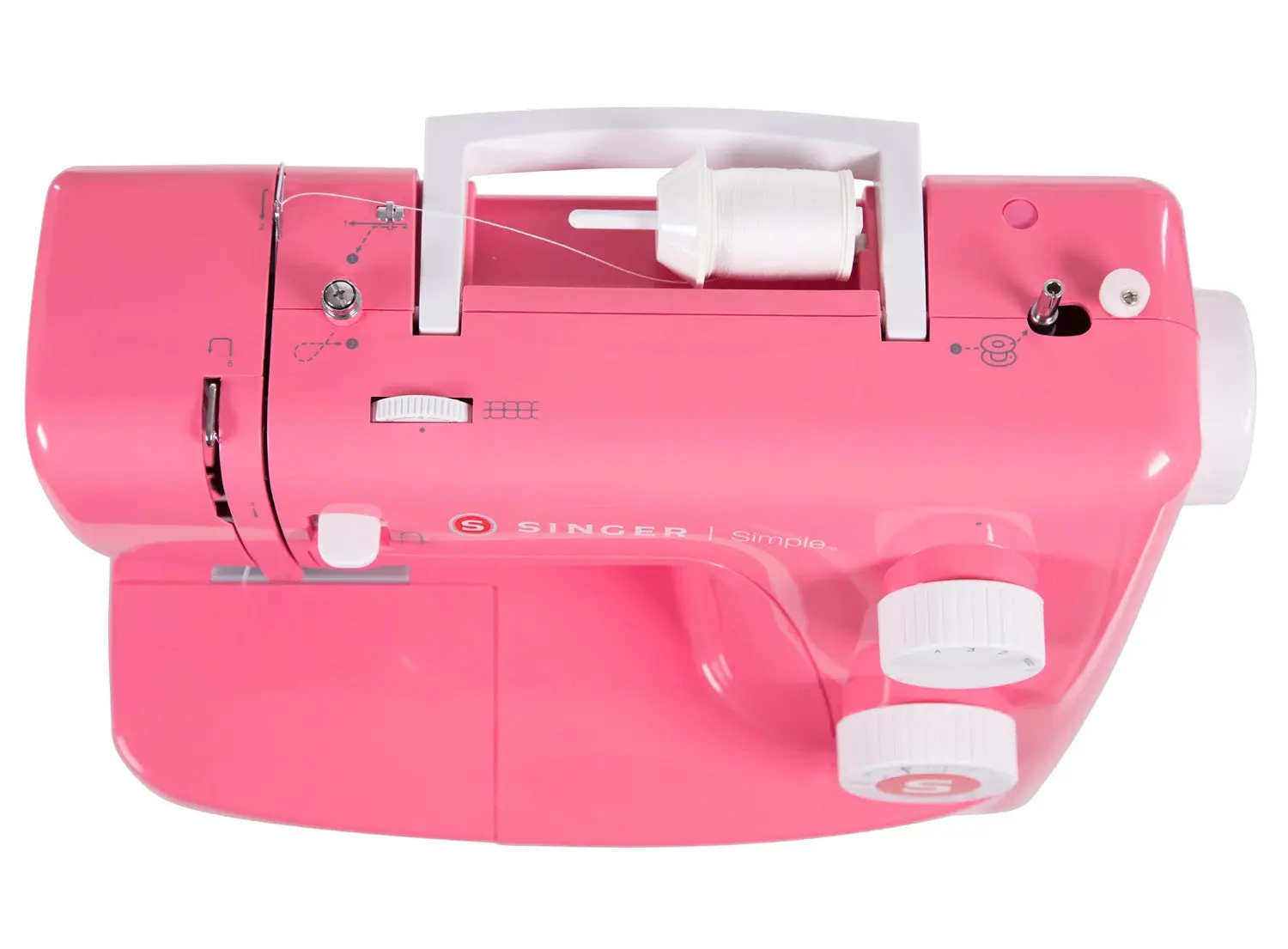 Singer Simple 3223 Sewing Machine - Red | 23 Built-In Stitches | 4-Step Buttonhole | Free-Arm Design, view 2