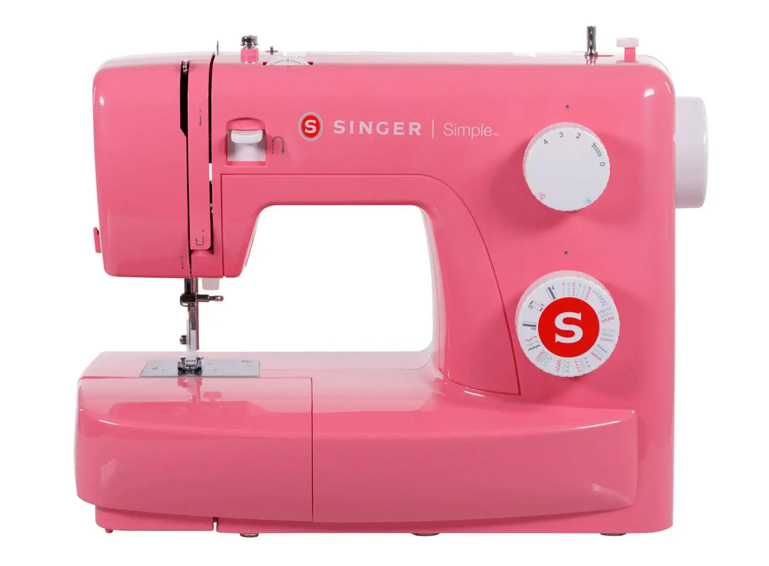 Singer Simple 3223 Sewing Machine - Red | 23 Built-In Stitches | 4-Step Buttonhole | Free-Arm Design
