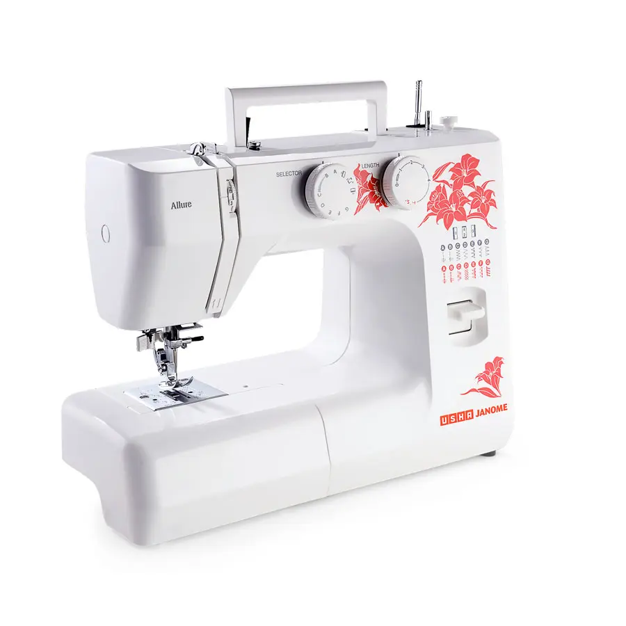 Usha Janome Allure DLX | 13-Stitch Automatic Zigzag Sewing Machine | Needle Threader, LED & Drop Feed, view 5