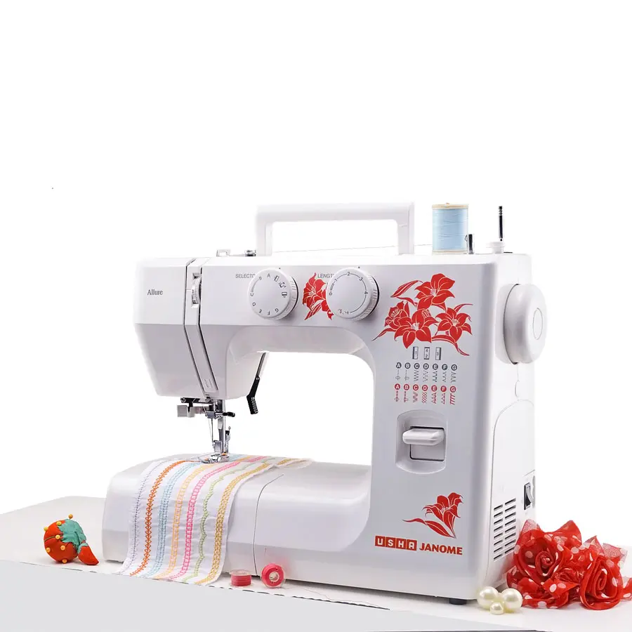 Usha Janome Allure DLX | 13-Stitch Automatic Zigzag Sewing Machine | Needle Threader, LED & Drop Feed, view 4