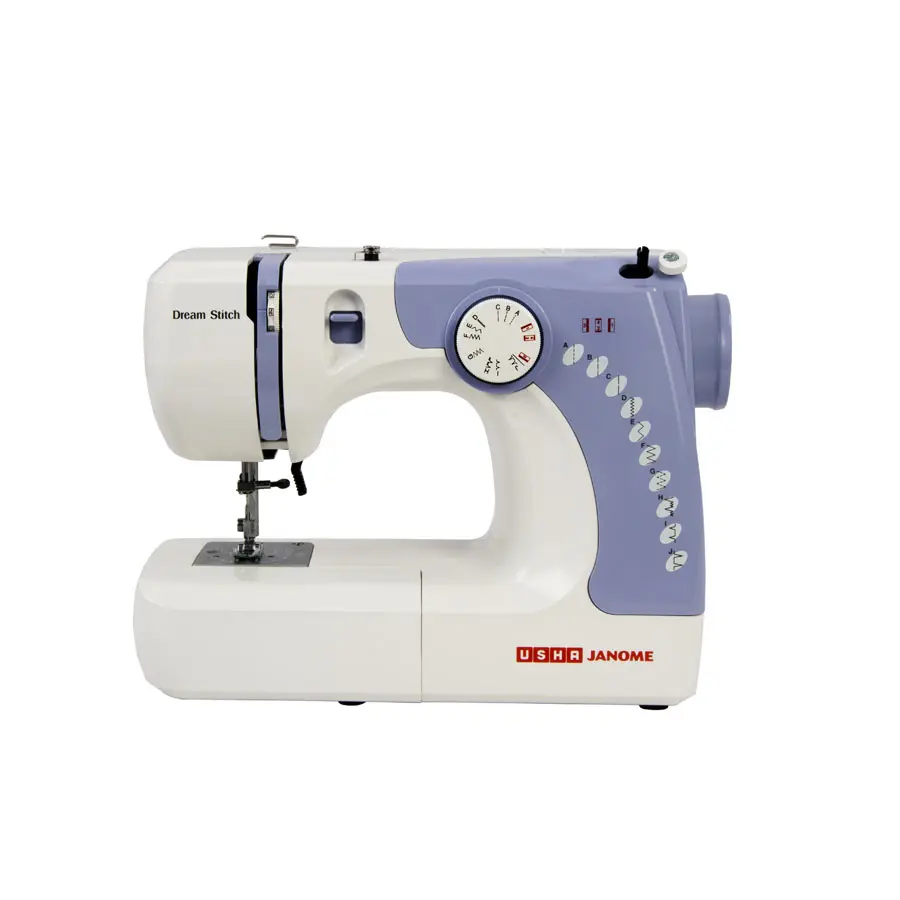 Usha Janome Dream Stitch | 7-Stitch Automatic Zigzag Sewing Machine | 14 Stitch Functions | Free Arm & 4-Step Buttonhole