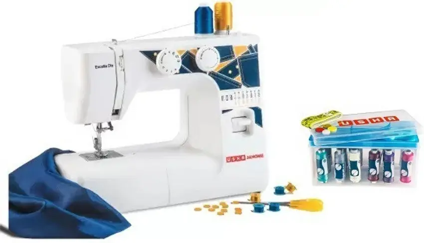 Usha Janome Excella DLX | 13-Stitch Automatic Zigzag Sewing Machine | Needle Threader, LED & Drop Feed, view 2