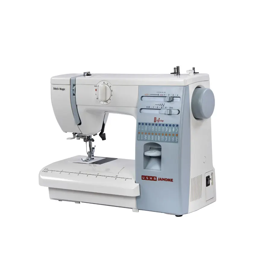 Usha Janome Stitch Magic | 23-Stitch Automatic Zigzag Sewing Machine | 57 Stitch Functions | One-Step Buttonhole, view 3