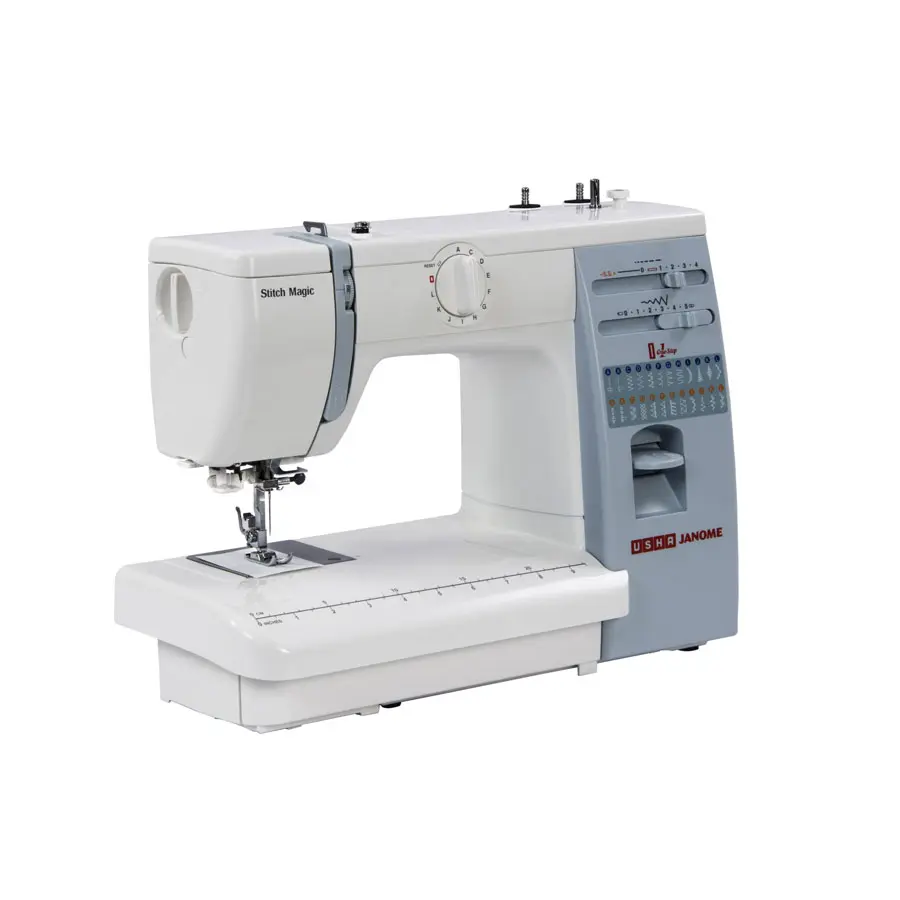 Usha Janome Stitch Magic | 23-Stitch Automatic Zigzag Sewing Machine | 57 Stitch Functions | One-Step Buttonhole, view 2