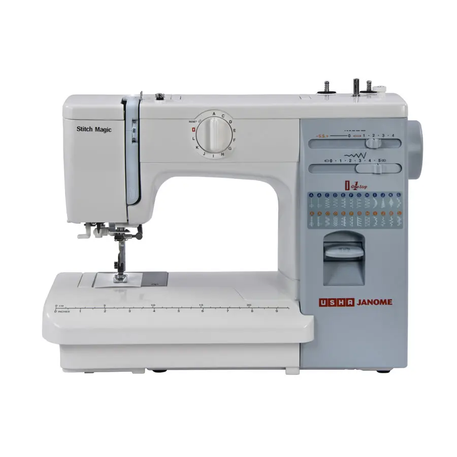 Usha Janome Stitch Magic | 23-Stitch Automatic Zigzag Sewing Machine | 57 Stitch Functions | One-Step Buttonhole